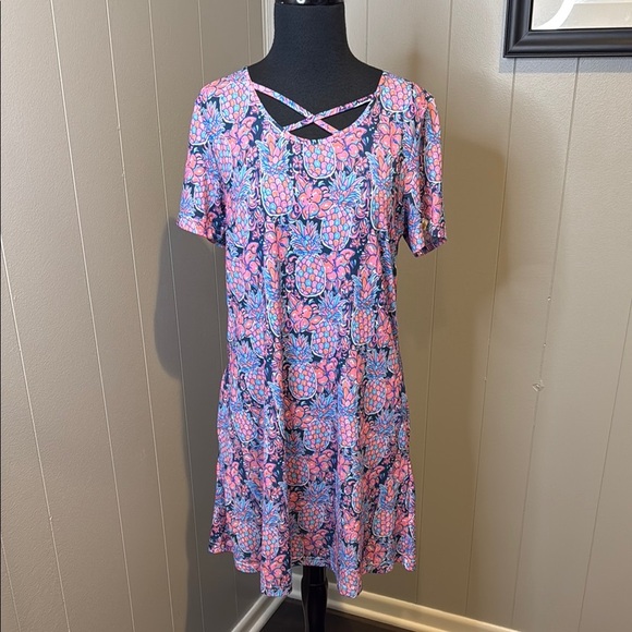 Simply Southern Women’s Small Midi Dress Scoop Neck Short Sleeve - Picture 1 of 6